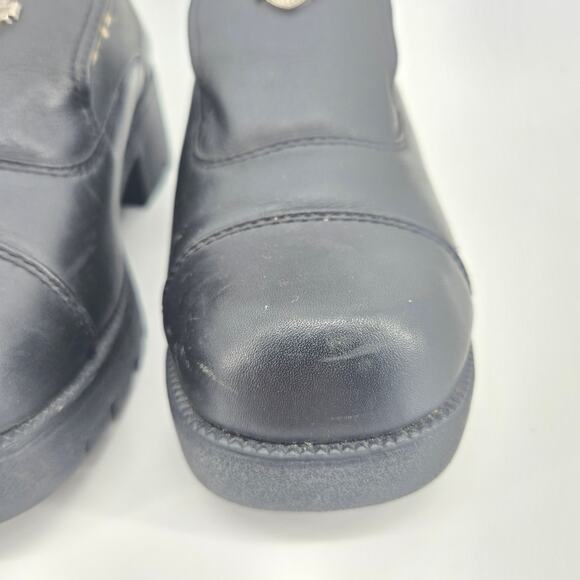 Vintage Harley Davidson Slip On Chunky Mule Size 6 Leather Y2K Biker Edgy Rock - Picture 3 of 13